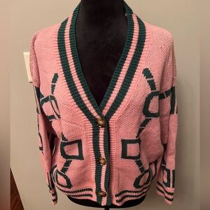 Pink & green cardigan